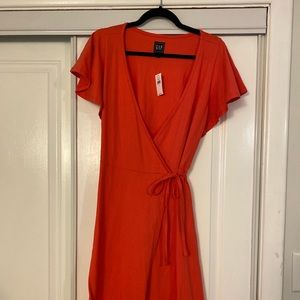 Red/ orange GAP wrap dress